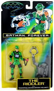 1995 Batman Forever The Riddler Action Figure with Trapping Brain-Drain Helmet