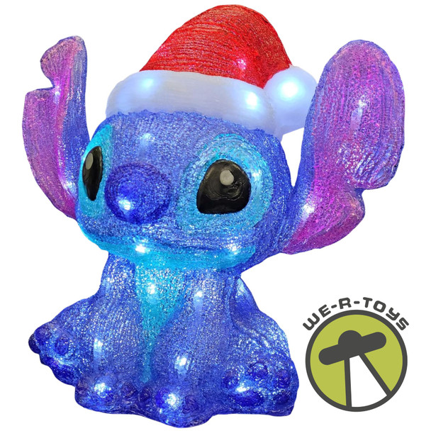 Disney Christmas Stitch Acrylic Lit Statue Medium Enesco 6017324
