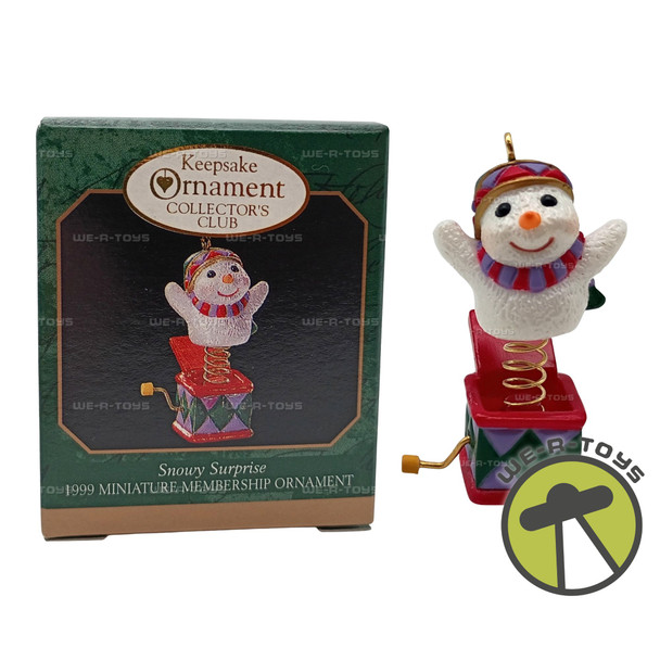 Snowy Surprise Snowman Jack In Box Miniature Hallmark Keepsake Ornament New 1999