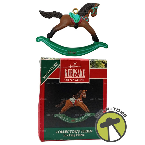 Rocking Horse Brown 1992 Miniature Hallmark Keepsake Ornament New QXM5454