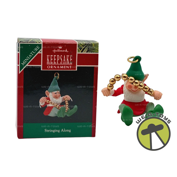 Stringing Along Elf Miniature Hallmark Keepsake Ornament New 1990 QXM5606