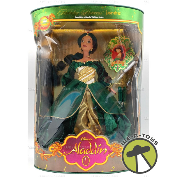 Disneys Aladdin Holiday Princess Jasmine Doll In Emerald Dress 1999 Mattel 22092