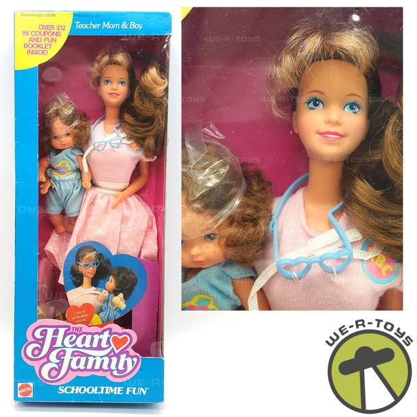 The Heart Family School Time Fun Teach Mom & Baby 1988 Mattel #3281 NEW