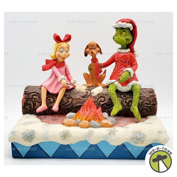 Dr. Seuss Jim Shore Grinch Max and Cindy-Lou Who Roasting Marshmallows Figurine