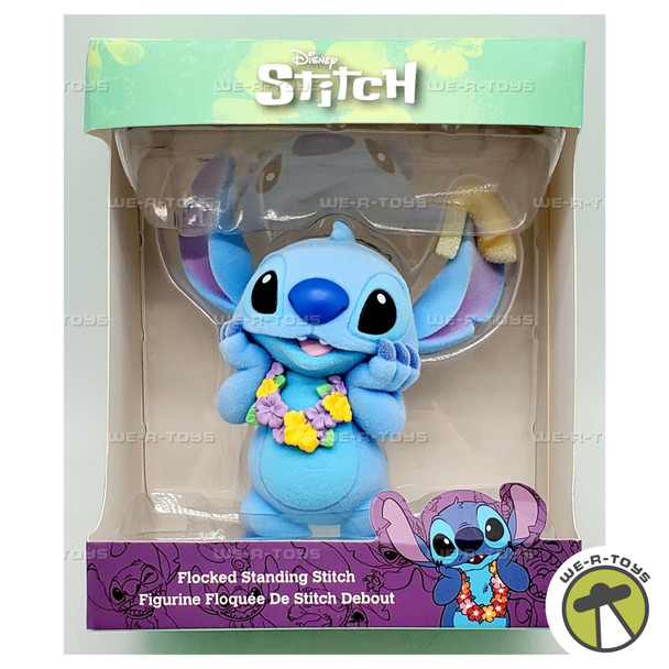 Disney Lilo and Stitch Hawaiian Lei Flocked Stitch Figurine Enesco 6013840