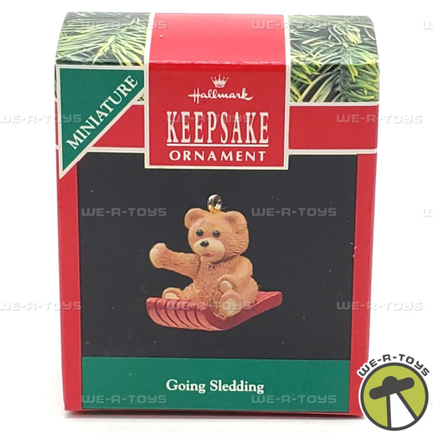 Hallmark Keepsakes 1990 Going Sledding Teddy Bear Christmas Ornament NEW