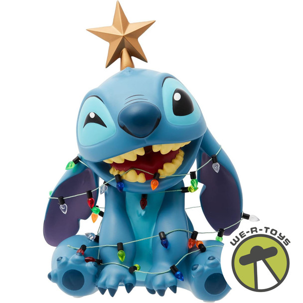 Disney Showcase Stitch Wrapped in Christmas Lights Figurine Enesco