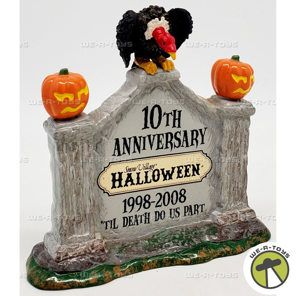 Department 56 Halloween 10th Anniversary Sign Snow Village Halloween 805026