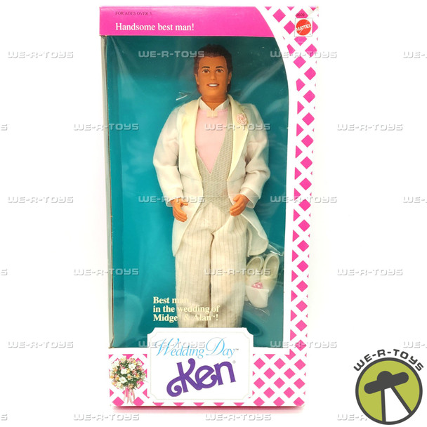 Barbie Wedding Day Alan Groom Doll In Ken Box 1990 Mattel #9607