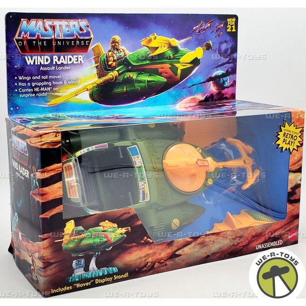 Masters of The Universe Wind Raider Assault Lander Vehicle and Display Stand