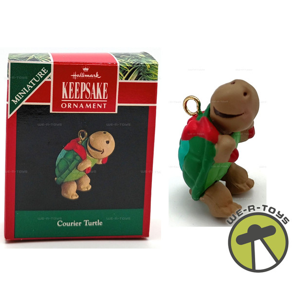 Courier Turtle Hallmark Keepsake Miniature Ornament 1991 QXM585-7