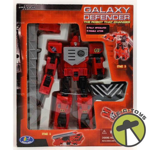 Galaxy Defender Transforming Red Robot Action Figure Happy Well Item No 97083