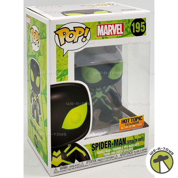 Funko POP Marvel Spider-Man Stealth Suit 195 Glow in The Dark Bobble Head Figure