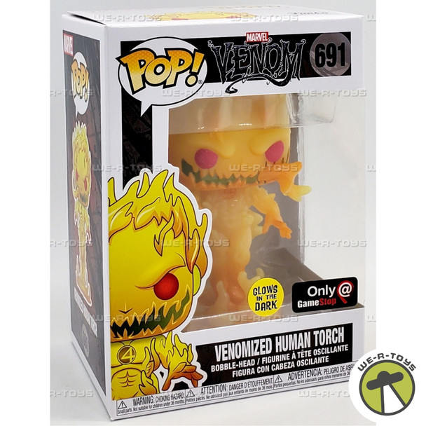 Funko POP Marvel Venom Venomized Human Torch 691 Bobble Head Figure