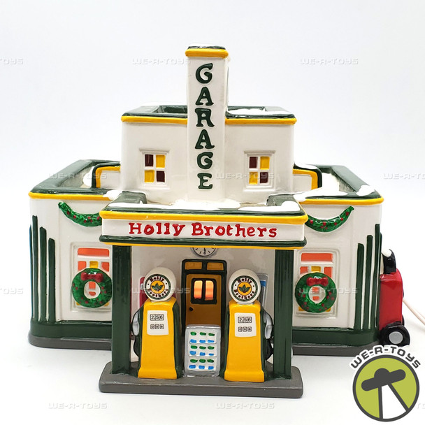 Department 56 Snow Village Holly Brothers Garage Lighted Building 54854 USED