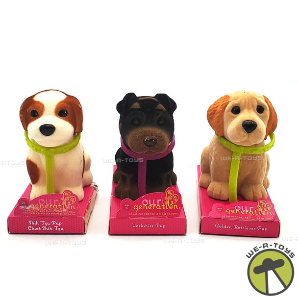 Our Generation Loyal Pup Lot of 3 Shih Tzu, Yorkshire, and Golden Retriever