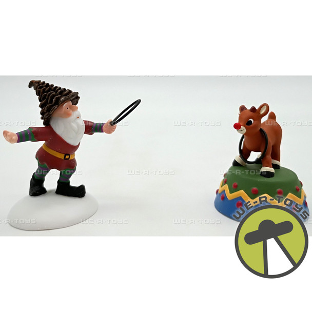 Department 56 Ring Toss Set of 2 Elf & Rudolph 2000 Village Accessories #56931