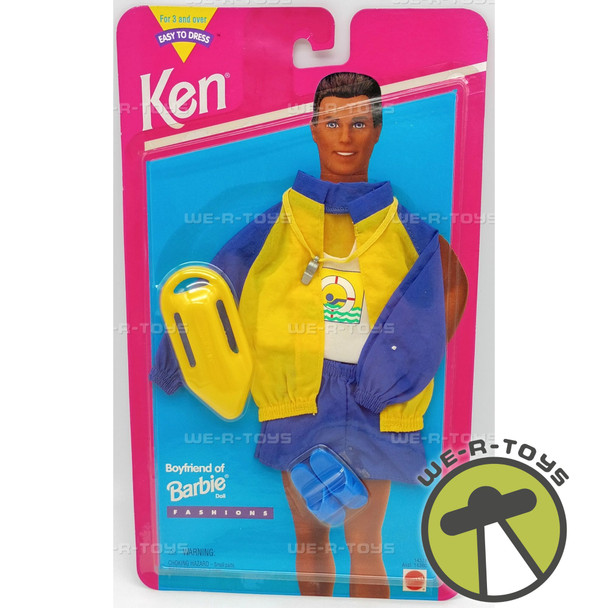 Barbie Boyfriend Ken Lifeguard Doll Fashion Blue & Yellow 14379 Mattel 1995