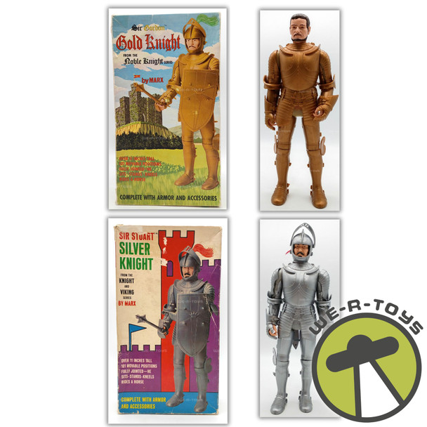 Sir Gordon Gold Knight & Sir Stuart Silver Knight Marx Action Figures5364/5366