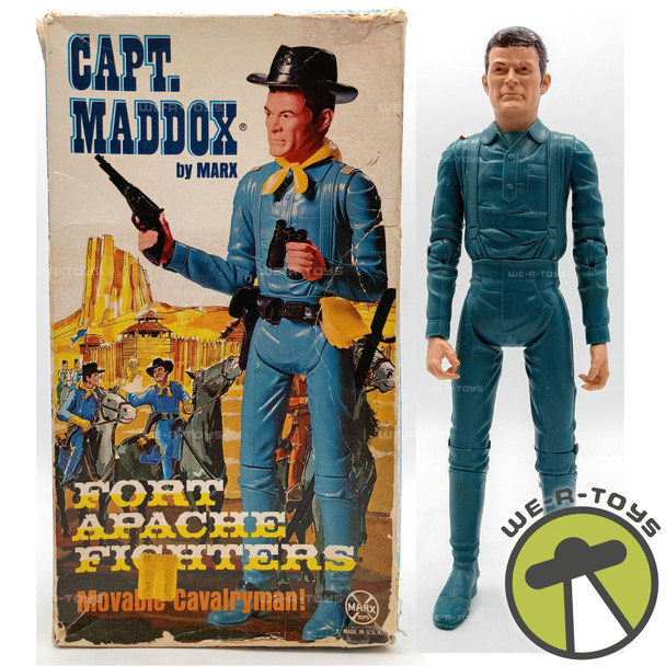 Capt Maddox By Marx Fort Apache Fighters Moveable Cavalryman Action Figure 1960s