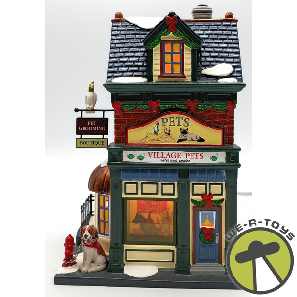 Department 56 Village Pets Sales & Service Snow Village Lighted Building 2004