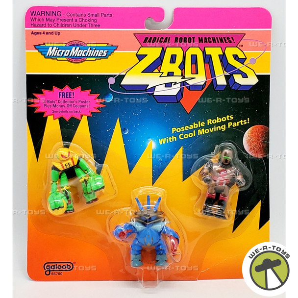 Micro Machines Zbots Bladeroller Emporon Throid Figure 3 Pack 1993 Galoob 65718