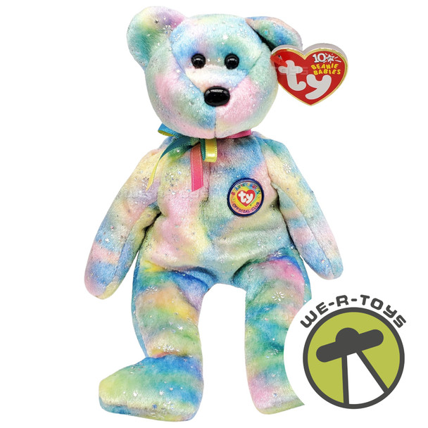 Ty Beanie Babies Clubby VI the Bear Plush Rainbow Version