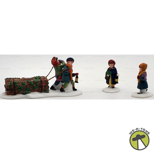 Department 56 Bringing Home The Yule Log Dickens' Village Series No. 55581 USED
