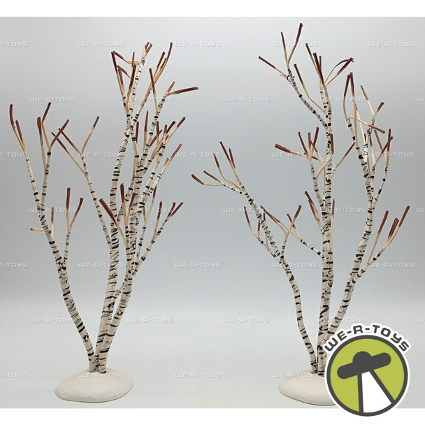 Department 56 Village Winter Birch Tree Lot of 2 Village Accessories 52167