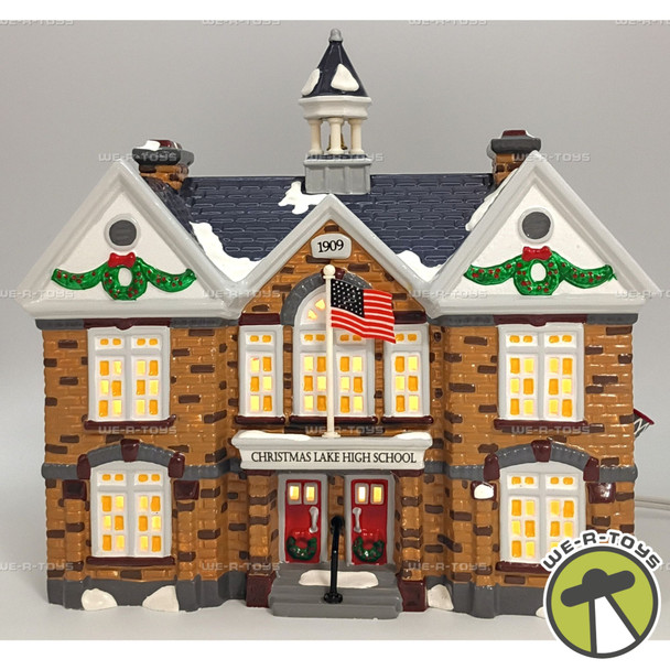 Department 56 Christmas Lake High School Original Snow Village Lighted Building