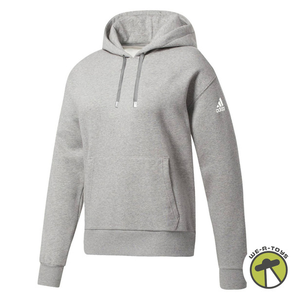 Adidas Women's Fleece Hoodie Gray Heather Small HR8491 NEW