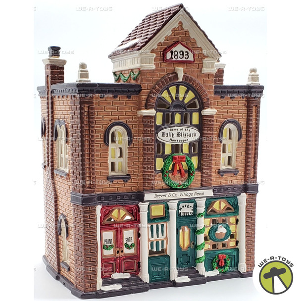 Department 56 Print Shop & Village News Snow Village Lighted Building 54259