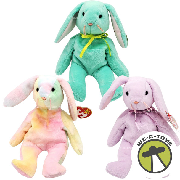 Ty Beanie Babies Lot of 3 Easter Rabbits Floppity, Hippity, and Hippie Plush