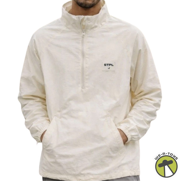 Staple Pigeon Jacket Windbreaker STPL Off White Half Zip Size L