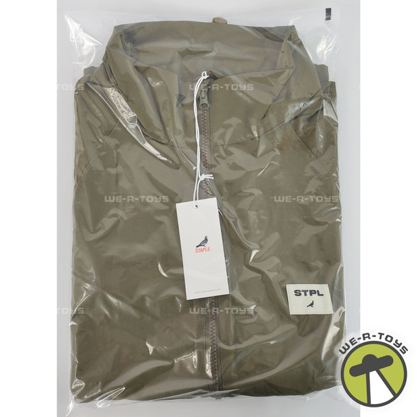 Staple Pigeon Jacket Windbreaker STPL Olive Green Half Zip Size L
