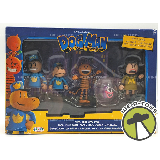 Dog Man Supa Cool City Pack Action Figures DreamWorks 2025 Jakks Pacific #25283