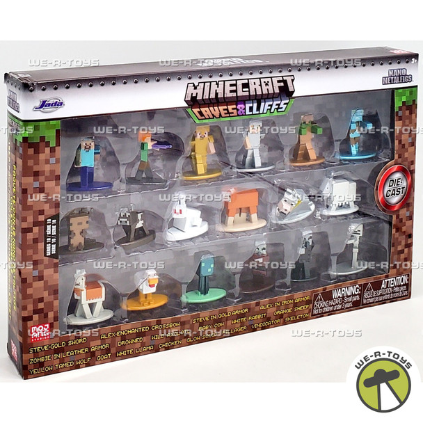 Minecraft Caves and Cliffs Die-cast Metal 20 Pack Figurine Jada Toys 30770