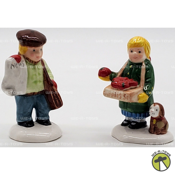Department 56 Girl Selling Apples and News Boy The Original Snow Village #51292