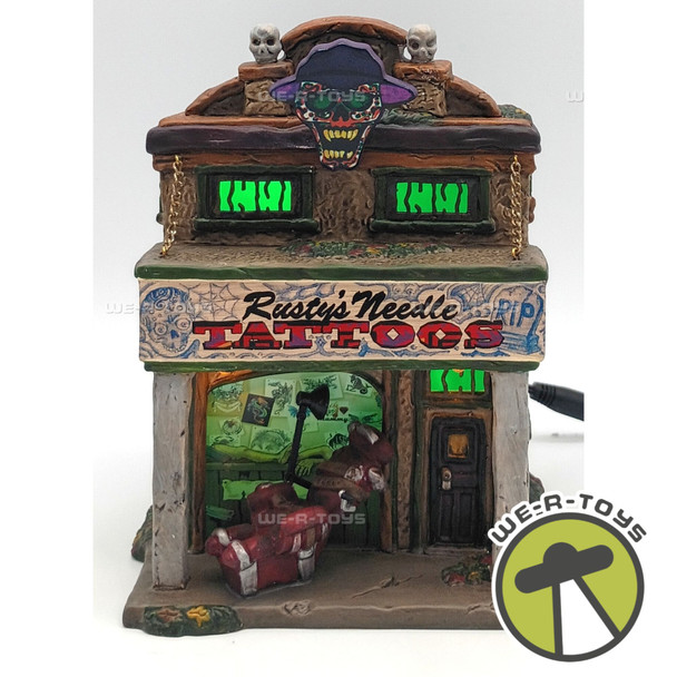 Department 56 Rusty's Needle Tattoos Snow Village Halloween Lighted Building