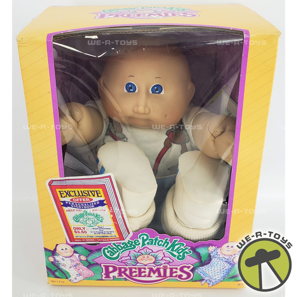 Cabbage Patch Kids Preemie Baby Boy Doll Blue Outfit 1991 Hasbro 3870
