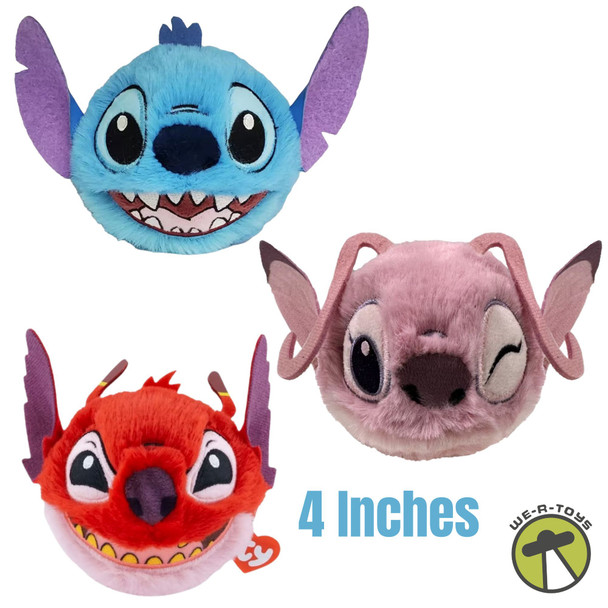 Ty Beanie Bouncers Disney Stitch Angel and Leroy Lot of 3