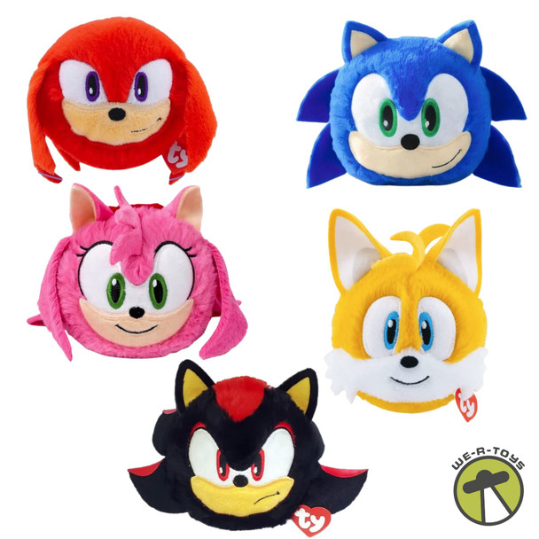 Ty Beanie Bouncer Sonic the Hedgehog Sonic Amy Tails Knuckles & Shadow Lot of 5