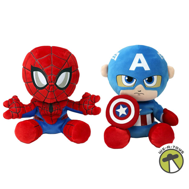 Ty Beanie Babies Marvel Captain America and Spider-Man Lot of 2