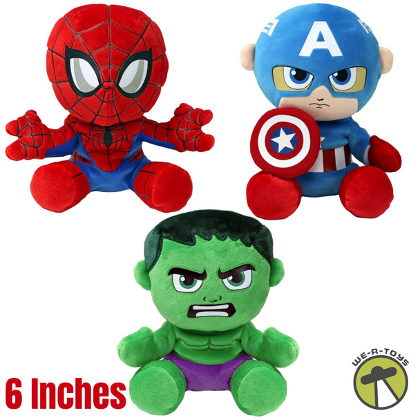 Ty Beanie Babies 2026 Marvel Hulk Spider-Man and Captain America Lot of 3