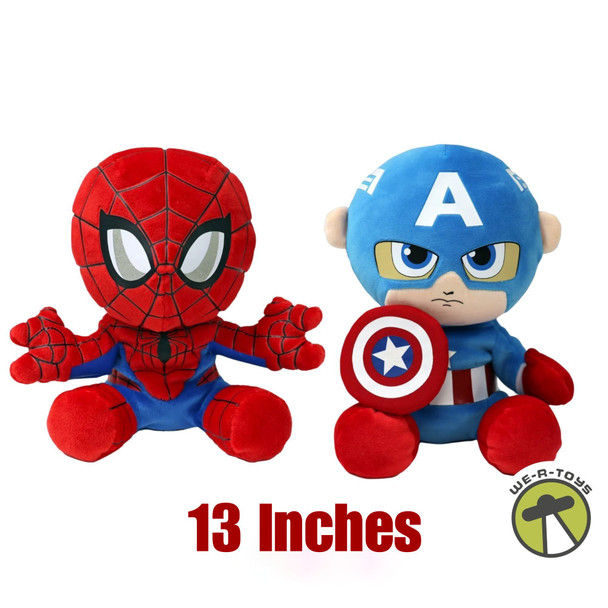 Ty Beanie Buddies Marvel Spider-Man and Captain America Lot of 2