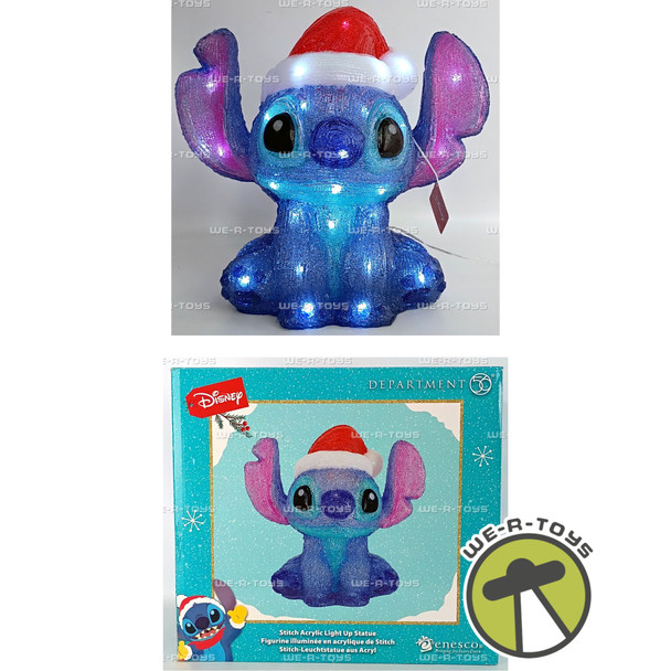 Disney Stitch In Santa Hat Lilo & Stitch Acrylic Light Up Statue Department 56