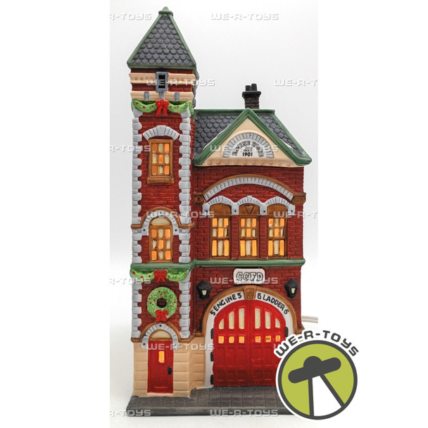 Department 56 Red Brick Fire Station Christmas In The City Lighted Building