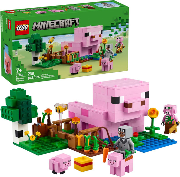 LEGO Minecraft The Baby Pig House Toy Figures and Playset