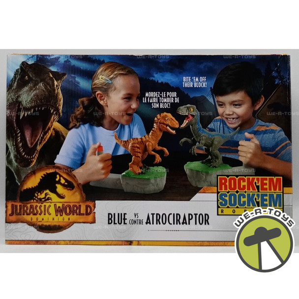 Jurassic World Dominion Blue Vs Atrociraptor Rock Em Sock Em Robots 2021 Mattel