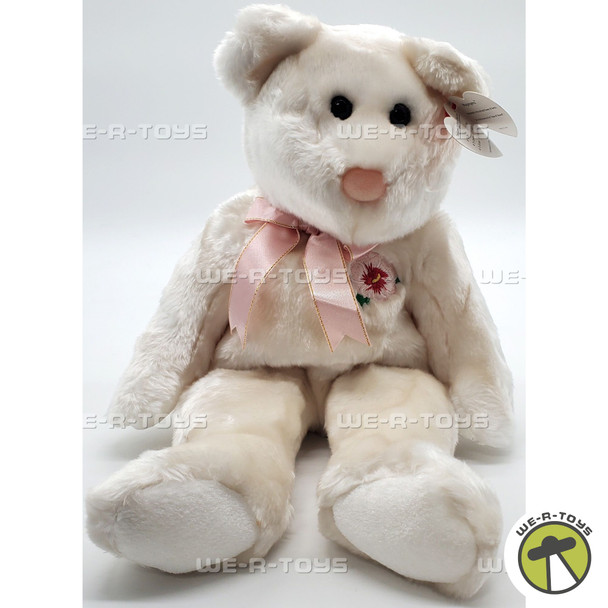 Ty Beanie Buddy Mugungwha the Bear with Pale Pink Ribbon Plush 2002
